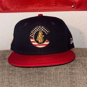 New Era Black and Red Cap with Patriotic Logo